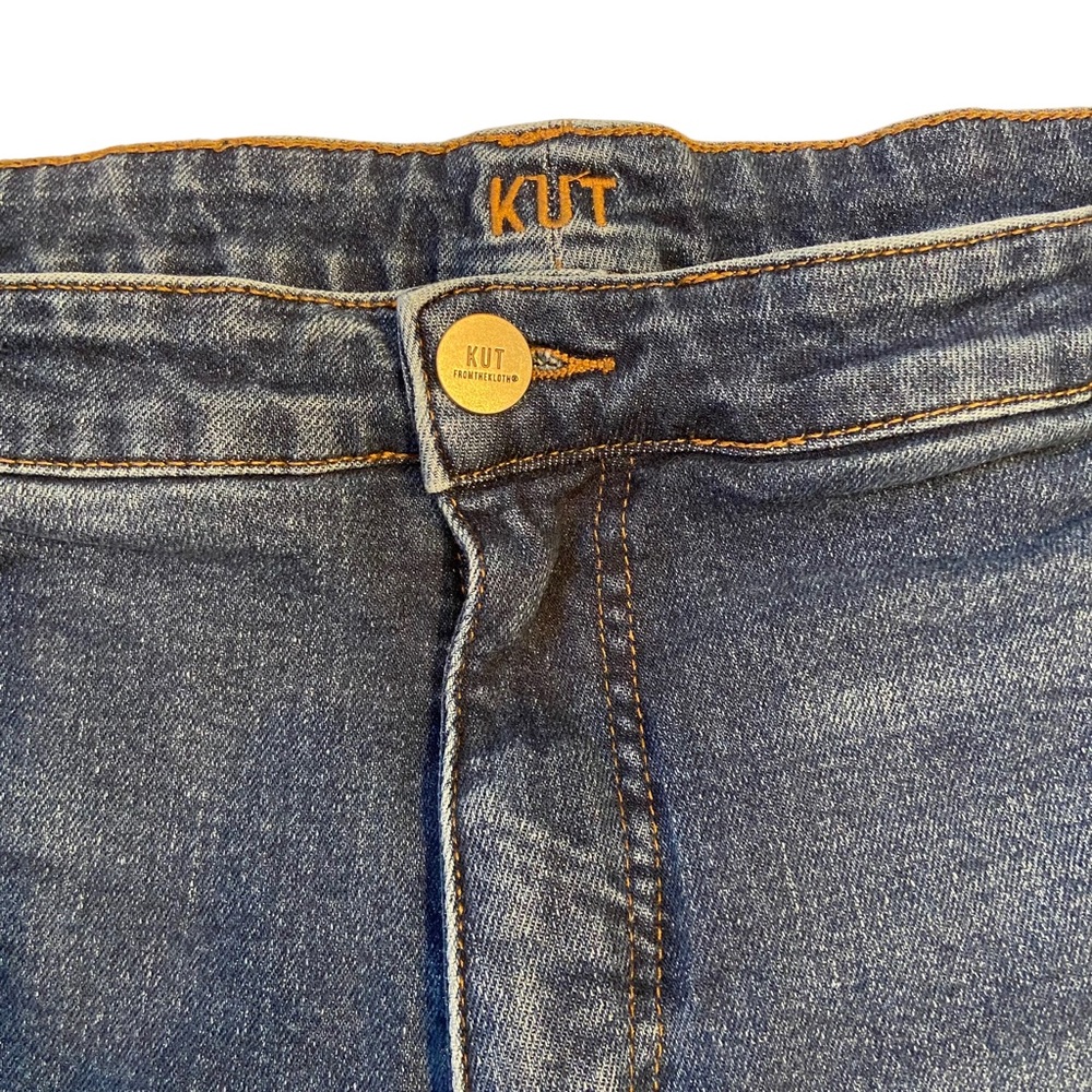KUT FROM THE KLOTH Crop Straight Leg Raw Hem Stretch Jeans Size 24W - Picture 5 of 11